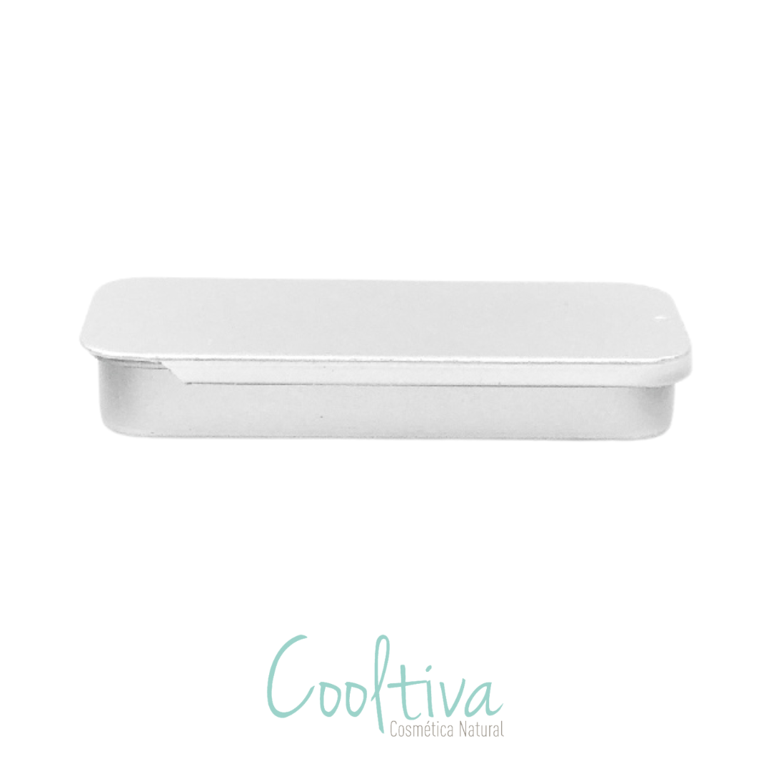 Pote de Aluminio plateado rectangular