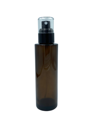 Botella de Vidrio Hombros Rectos ámbar (Spray negro)
