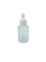 Botella vidrio empavonado (hombros rectos) con pipeta blanca