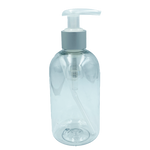 Botella pet transparente con Válvula tipo Bomba plateada
