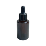 Botella vidrio ámbar (hombros rectos) con pipeta negra